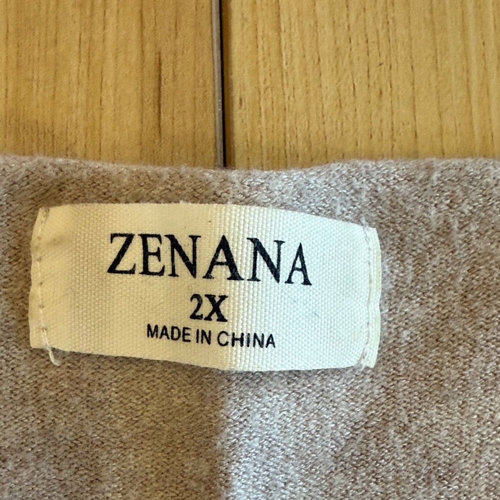 Zenana Outfitters V-Neck Sweater in Soft Beige - Picture 2 of 6